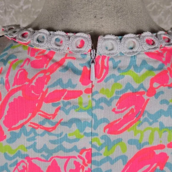 Lilly Pulitzer Size 8 Pearl Shift Dress in Resort White Pop Up Lobstah Roll NWT - Picture 7 of 14